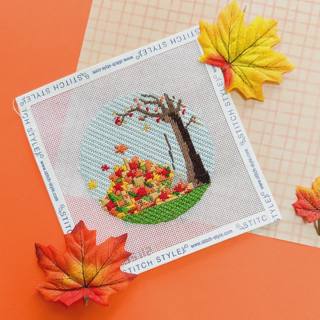 Leaf Raking by Stitch Style Needlepoint (thumbnail)