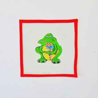 Frog with Candy Cane by Patti Mann (thumbnail)