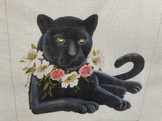 Black Panther with Floral Wreath by Colors of Praise Art Studio (thumbnail)