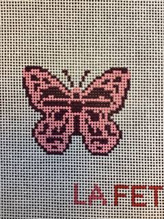 Mini Butterfly Hand Painted Needlepoint Canvas by La Fete Needlepoint (thumbnail)