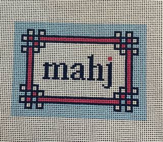 Floral Corner Mahjong Insert - Lite Blue/Navy/Hot Pink by Love MHB Studio (thumbnail)