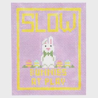 Slow Bunnies at Play Ornament by Kimberly Ann Needlepoint (thumbnail)