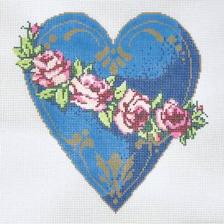 Lovely, heart with roses by Sandra Gilmore (thumbnail)