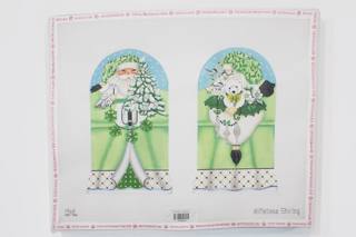 Green Santa Two-Sided Santa Canvas by Mary Lake Thompson (via Melissa Shirley) (thumbnail)