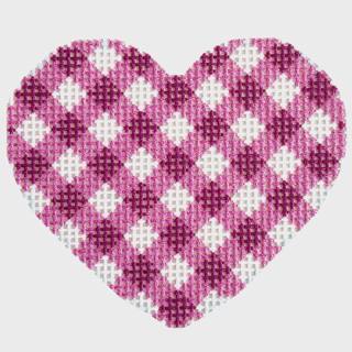NTG TS590 - Hot Pink Gingham Mini Heart by Two Sisters Needlepoint (thumbnail)
