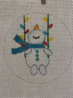 Snowman on Swing by Alice Peterson (thumbnail)