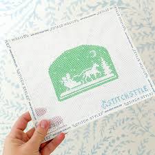 Mint Green Carriage Silhouette by Stitch Style Needlepoint (thumbnail)
