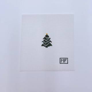 Green Christmas Tree Mini Canvas by M F Needlepoint (thumbnail)