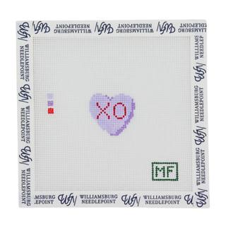 Heart Mini - Purple by M F Needlepoint (thumbnail)