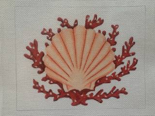 Scallop Shell With Coral by Kate Dickerson Needlepoint Collections (thumbnail)