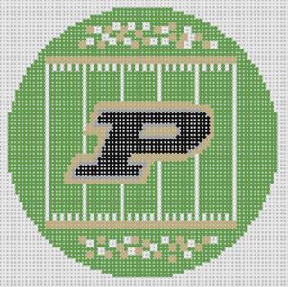 Needlepoint by Laura Purdue Football Field Round Canvas by Needlepoint by Laura (thumbnail)