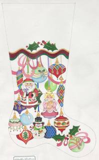 cs153p stocking with ornaments by Strictly Christmas (thumbnail)