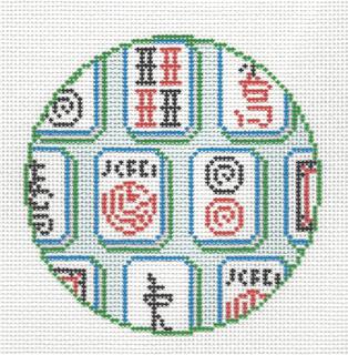 Mahjong Tiles - 18 by Atlantic Blue Canvas (thumbnail)