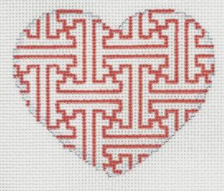 Heart - Red White Fretwork by Associated Talents (thumbnail)