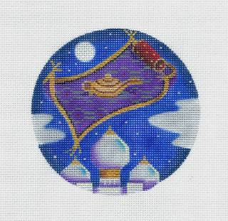 Story Book ~ Aladdin and the Lamp handpainted 4" Needlepoint Ornament by Rebecca Wood by Rebecca Wood Designs (thumbnail)