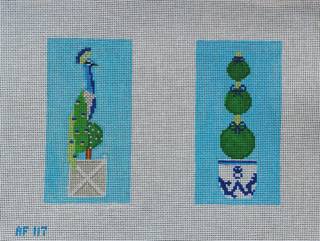 Peacock Double Eyeglass Case by Anne Fisher Needlepoint (thumbnail)