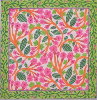 Floral Pattern #1 Pinks, Oranges, Greens by Kate Dickerson Needlepoint Collections (thumbnail)