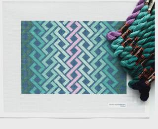 Hicks Series - Teal and Pink by Jeni Sandberg Needlepoint (thumbnail)