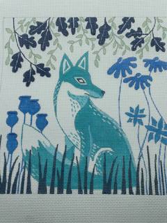 Blue Fox in Blue Garden by Alice Peterson (thumbnail)