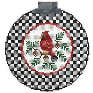Cardinal with Black and White Checks CW by Canvas Works (thumbnail)