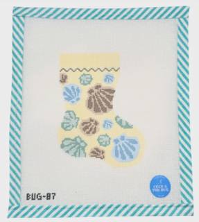 Neutral Seashell Mini Stocking by Atlantic Blue Canvas (thumbnail)