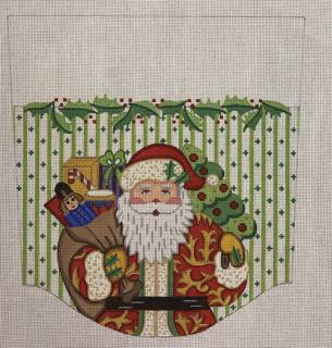 santas with toys, stocking topper by Alexa Needlepoint Designs (thumbnail)