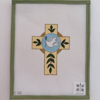 Cross with Dove, with stitch guide by Patricia Sone (thumbnail)