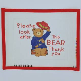 Paddington with Sign by Kelly Clark Needlepoint (Colonial Needle) (thumbnail)