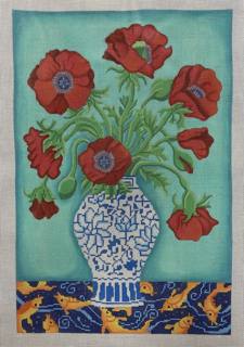 red poppies in vase by Brenda Stofft Designs (thumbnail)
