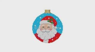 Santa Face 3.25" Round by Susan Roberts Needlepoint (thumbnail)