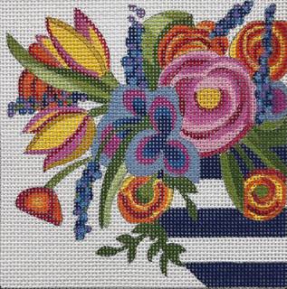 Alice Peterson AP4719 Floral in Striped Vase by Alice Peterson (thumbnail)