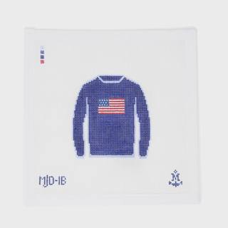 American Flag Sweater (Navy) by Morgan Julia Designs (thumbnail)