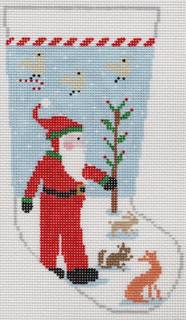 Santa & Animals Stocking on 13 mesh - Trunk Show by Doolittle Stitchery (thumbnail)
