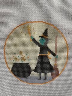 Halloween Witch and Cauldron by Stitch Style Needlepoint (thumbnail)