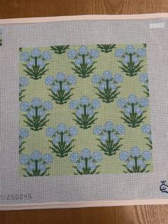 Blue Marigold Block Print by Princess of Whales (thumbnail)