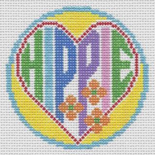Hippie Merit Badge Canvas by Doolittle Stitchery (thumbnail)