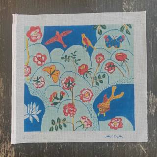 Vintage Aviva Canvas - Nature Square by Gone Stitching (thumbnail)