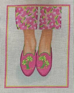 Here's Looking at Shoe - Needlepoint Palm Tree Loafers by Kate Dickerson Needlepoint Collections (thumbnail)