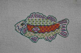 MacKenzie Childs Mini Fish - left facing by Kate Dickerson Needlepoint Collections (thumbnail)