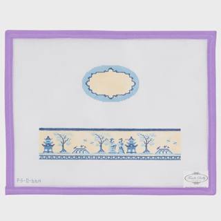 Blue & Yellow Chinoiserie Oval Hinged Box by Funda Scully (thumbnail)