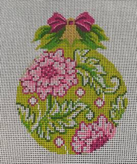Pink Floral Ball by Kelly Clark Needlepoint (Colonial Needle) (thumbnail)
