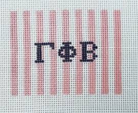 Stripe luggage tag insert-Gamma Phi Beta 1901-GBP by Kangaroo Paw Designs (thumbnail)