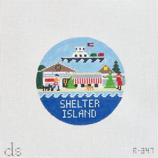 Shelter Island Round Canvas by Doolittle Stitchery (thumbnail)