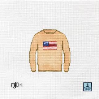 American Flag Sweater - Cream Canvas by Morgan Julia Designs (thumbnail)