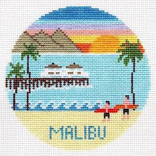 Malibu Round Canvas by Doolittle Stitchery (thumbnail)