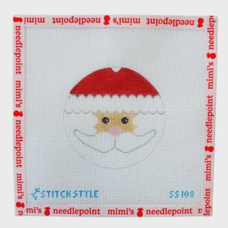 Santa Face Round by Stitch Style Needlepoint (thumbnail)