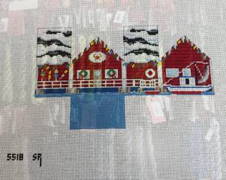 5518 SR Boat House 3D Gingerbread House by Susan Roberts Needlepoint (thumbnail)