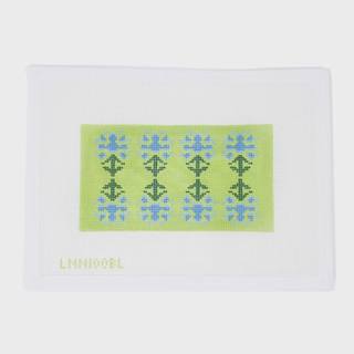 Blue / Lime Block Print Insert by Anne Fisher Needlepoint (thumbnail)