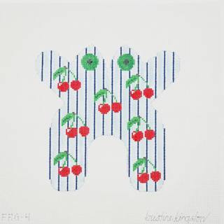 Frog with Cherries on Light Blue Stripes by Chris Lewis Distributing (thumbnail)