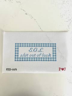 Shit Out of Luck Canvas by Poppy J Stitches (thumbnail)
